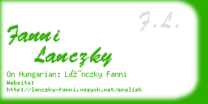 fanni lanczky business card